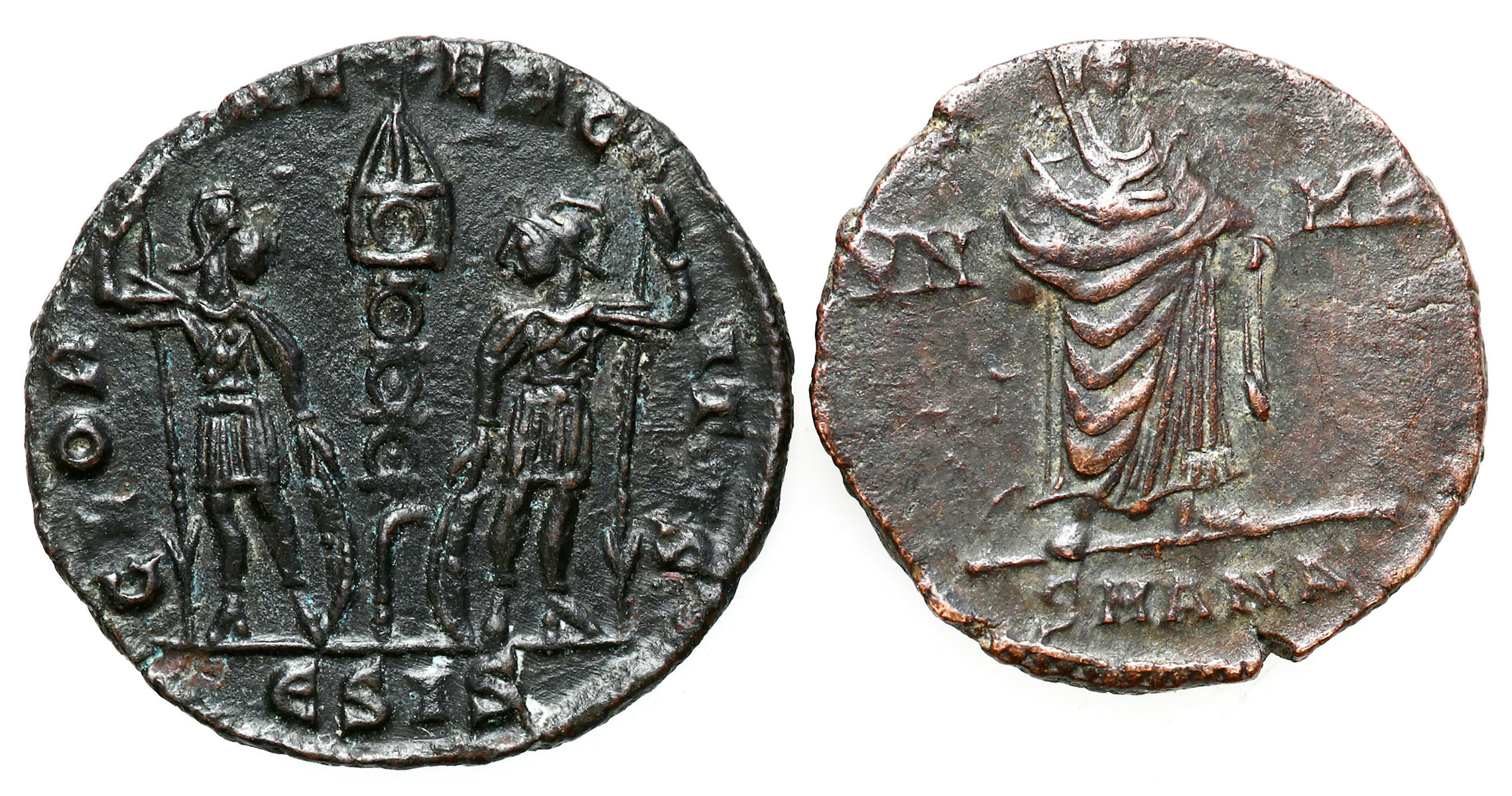Cesarstwo Rzymskie, Follis, Konstantyn I Wielki 306–337 n.e – zestaw 2 sztuk.